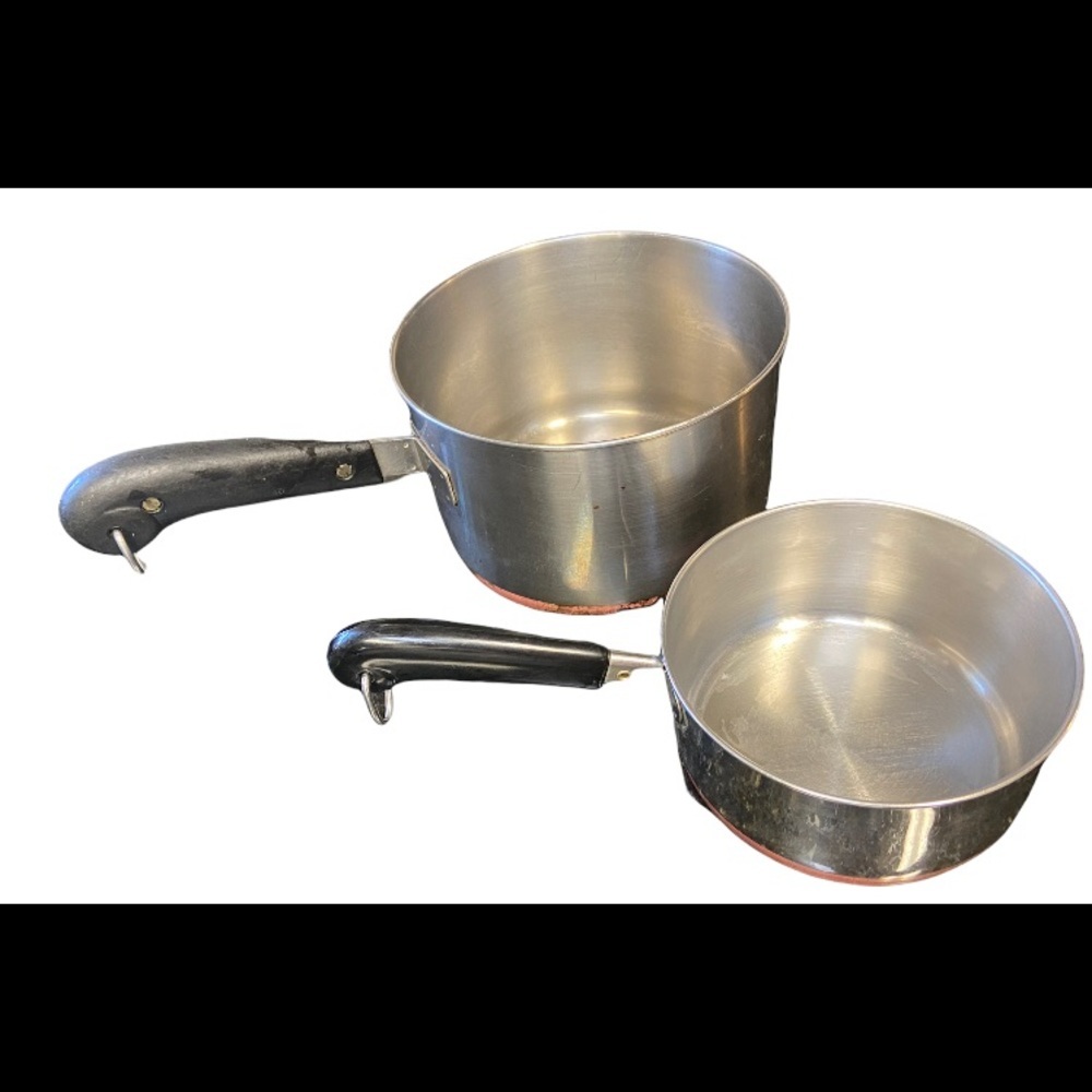 Revere Ware Copper Bottom 1Qt and 2Qt Sauce Pans
